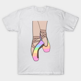 Pastel Rainbow pointe shoes T-Shirt